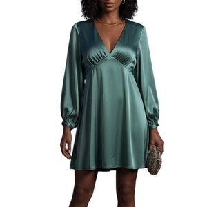 H&M Satin Long Sleeve Dress